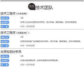 千赢国际水处理环保公司招聘  技术团队